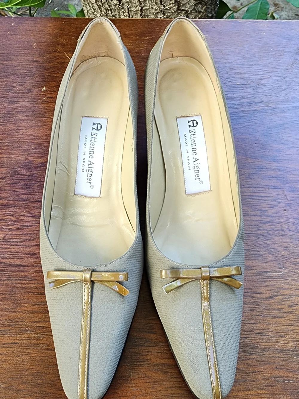 Vintage Etienne Aigner Spain Fabric Bow Pumps 7.5